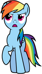 Size: 3000x5304 | Tagged: safe, artist:scourge707, rainbow dash, pegasus, pony, annoyed, frown, raised hoof, solo, standing