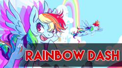 Size: 640x360 | Tagged: safe, derpibooru import, rainbow dash, pegasus, pony, cloudsdale, flying