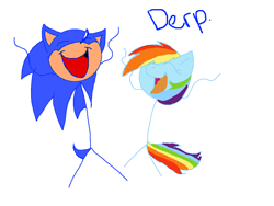 Size: 800x600 | Tagged: safe, artist:asksonic, derpibooru import, rainbow dash, pegasus, pony, crossover, sonic the hedgehog, sonic the hedgehog (series), stick figure, stylistic suck