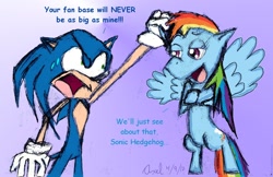 Size: 1024x662 | Tagged: safe, artist:axel-dc64, derpibooru import, rainbow dash, pegasus, pony, crossover, dialogue, sonic the hedgehog, sonic the hedgehog (series)