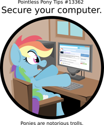 Size: 3367x4076 | Tagged: dead source, safe, artist:jittery-the-dragon, derpibooru import, rainbow dash, pegasus, pony, /r/mylittlepony, absurd resolution, computer, copypasta, meme, navy seal copypasta, pointless pony tips, reddit, solo, vulgar