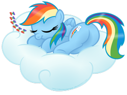 Size: 1280x960 | Tagged: safe, artist:aleximusprime, rainbow dash, pegasus, pony, cloud, plot, simple background, sleeping, solo, transparent background