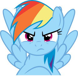 Size: 8098x7892 | Tagged: safe, artist:tryhardbrony, derpibooru import, rainbow dash, pegasus, pony, .ai available, absurd resolution, angry, simple background, solo, transparent background, vector