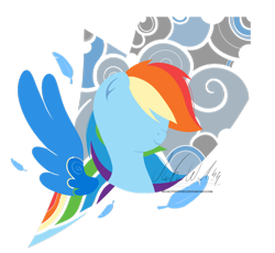 Size: 1024x942 | Tagged: safe, artist:musicfirewind, derpibooru import, rainbow dash, pegasus, pony, no eyes, solo