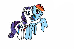 Size: 900x600 | Tagged: safe, artist:starnacat, rainbow dash, rarity, pegasus, pony, unicorn, female, lesbian, raridash, shipping