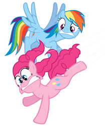 Size: 5587x6696 | Tagged: safe, artist:austiniousi, derpibooru import, pinkie pie, rainbow dash, earth pony, pegasus, pony, absurd resolution, simple background, transparent background, vector