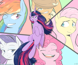 Size: 3000x2500 | Tagged: safe, artist:lrusu, derpibooru import, applejack, fluttershy, pinkie pie, rainbow dash, rarity, twilight sparkle, twilight sparkle (alicorn), alicorn, earth pony, pegasus, pony, unicorn, mane six