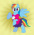 Size: 1024x1072 | Tagged: safe, artist:tdotbabs, rainbow dash, pegasus, pony, clothes, rainbow dash always dresses in style, solo, t-shirt