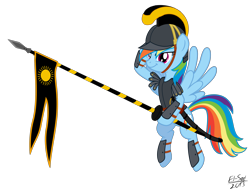 Size: 6588x5000 | Tagged: safe, artist:elsadzonka, derpibooru import, rainbow dash, pegasus, pony, absurd resolution, armor, solar empire, solo, spear, weapon