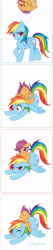 Size: 600x2842 | Tagged: safe, artist:ichigochichi, derpibooru import, rainbow dash, scootaloo, pegasus, pony, comic, cute, cutealoo, dashabetes, eyes closed, falling, female, filly, iwtcird, mare, open mouth, scootalove, subverted meme, weapons-grade cute