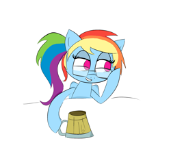 Size: 1603x1362 | Tagged: safe, artist:carla-92, rainbow dash, pegasus, pony, cider, cider dash, glasses, rainbow dork, smiling, solo