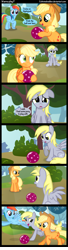 Size: 1000x3650 | Tagged: safe, artist:coltsteelstallion, derpibooru import, applejack, derpy hooves, rainbow dash, earth pony, pegasus, pony, ball, comic, crying, feels, female, lonely, mare, sad, speech bubble, tower of pimps