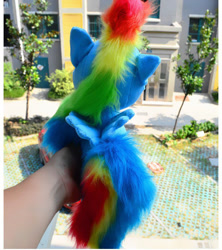 Size: 620x698 | Tagged: safe, rainbow dash, human, disembodied hand, irl, irl human, photo, plushie