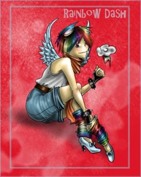 Size: 1600x2000 | Tagged: safe, artist:aalienoor, derpibooru import, rainbow dash, human, humanized, solo