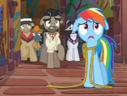 Size: 325x246 | Tagged: safe, derpibooru import, screencap, doctor caballeron, rainbow dash, pegasus, pony, stranger than fan fiction, floppy ears