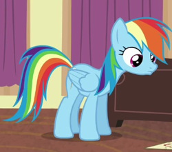 Size: 366x323 | Tagged: safe, derpibooru import, screencap, rainbow dash, pegasus, pony, stranger than fan fiction, cute, pouting, solo