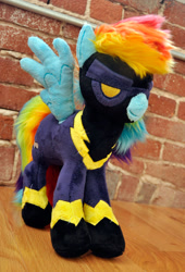 Size: 578x852 | Tagged: artist needed, safe, rainbow dash, clothes, irl, nightmare night, photo, plushie, shadowbolt dash, shadowbolts, shadowbolts costume
