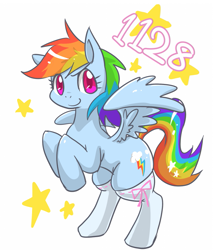 Size: 599x700 | Tagged: safe, artist:rairarai, rainbow dash, pegasus, pony, clothes, explicit source, pixiv, socks, solo