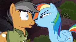 Size: 1600x900 | Tagged: safe, derpibooru import, screencap, quibble pants, rainbow dash, pegasus, pony, stranger than fan fiction, out of context, shipping fuel