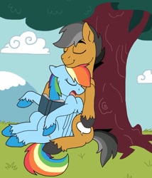 Size: 870x1015 | Tagged: safe, derpibooru import, quibble pants, rainbow dash, pegasus, pony, cuddling, cute, date, female, happy, holding, male, quibbledash, shipping, sleeping, snoring, snuggling, straight