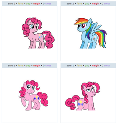 Size: 534x569 | Tagged: safe, derpibooru import, pinkie pie, rainbow dash, earth pony, pegasus, pony, exploitable meme, juxtaposition, juxtaposition win