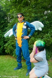 Size: 640x960 | Tagged: safe, artist:riveth, rainbow dash, soarin', human, cosplay, irl, irl human, photo