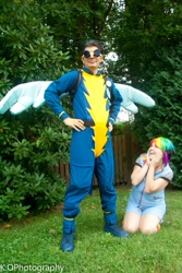 Size: 640x960 | Tagged: safe, artist:riveth, rainbow dash, soarin', human, cosplay, irl, irl human, photo