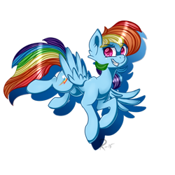 Size: 500x500 | Tagged: safe, artist:ren-kun070, derpibooru import, rainbow dash, pegasus, pony, flying, grin, simple background, smiling, solo, transparent background