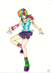 Size: 2496x3504 | Tagged: safe, artist:anzuai, rainbow dash, human, humanized, solo