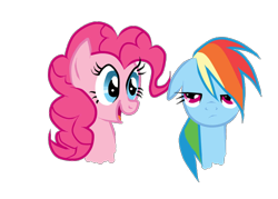 Size: 900x644 | Tagged: safe, artist:braesmile, artist:lauren faust, derpibooru import, pinkie pie, rainbow dash, earth pony, pegasus, pony, simple background, transparent background, vector