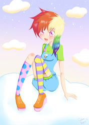 Size: 1074x1518 | Tagged: safe, artist:sakurayagami, derpibooru import, rainbow dash, human, humanized, solo