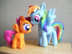 Size: 900x678 | Tagged: safe, artist:pinkamoone, rainbow dash, scootaloo, irl, photo, plushie