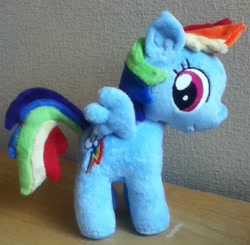 Size: 552x540 | Tagged: safe, artist:pinkamoone, rainbow dash, filly, irl, photo, plushie