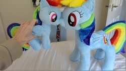 Size: 1113x628 | Tagged: safe, artist:pinkamoone, rainbow dash, irl, photo, plushie