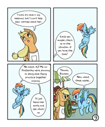 Size: 800x971 | Tagged: safe, artist:doodlesnap, derpibooru import, applejack, rainbow dash, earth pony, pegasus, pony, comic:chivalry, comic