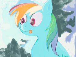 Size: 3000x2244 | Tagged: safe, artist:thornthurs, rainbow dash, pegasus, pony, female, mare, simple background, solo