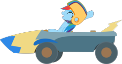 Size: 7211x3776 | Tagged: safe, artist:pink1ejack, derpibooru import, rainbow dash, pegasus, pony, swan, the cart before the ponies, absurd resolution, cart, eyes closed, female, helmet, mare, simple background, solo, that was fast, transparent background, vector