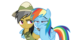 Size: 8000x4500 | Tagged: safe, artist:8-notes, derpibooru import, daring do, rainbow dash, pegasus, pony, stranger than fan fiction, .ai available, .svg available, absurd resolution, adobe illustrator, simple background, transparent background, vector