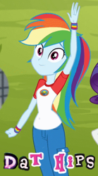 Size: 271x487 | Tagged: safe, derpibooru import, screencap, rainbow dash, equestria girls, legend of everfree, cropped, grammar error, hips