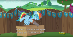 Size: 1920x975 | Tagged: safe, derpibooru import, screencap, rainbow dash, scootaloo, pegasus, pony, the cart before the ponies, meme, youtube caption