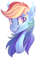 Size: 642x900 | Tagged: safe, artist:crponies, derpibooru import, rainbow dash, pegasus, pony, bust, ear fluff, portrait, simple background, solo, transparent background