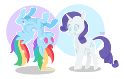 Size: 1280x819 | Tagged: safe, artist:jellybeanbullet, rainbow dash, rarity, pegasus, pony, unicorn, duo, upside down