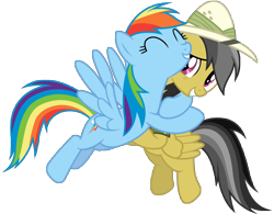 Size: 10000x7800 | Tagged: safe, artist:mpnoir, derpibooru import, daring do, rainbow dash, pegasus, pony, daring don't, .svg available, absurd resolution, duo, hug, simple background, transparent background, vector