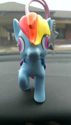 Size: 1840x3264 | Tagged: safe, rainbow dash, pegasus, pony, blue coat, female, mare, multicolored mane, toy