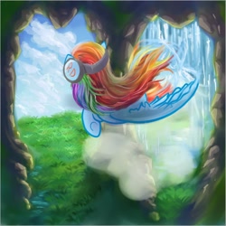 Size: 762x762 | Tagged: artist needed, source needed, safe, rainbow dash, pegasus, pony, headphones, solo, water