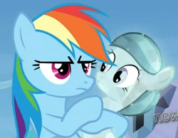 Size: 382x296 | Tagged: safe, screencap, rainbow dash, crystal pony, pegasus, pony, filly, glass slipper, i need an adult