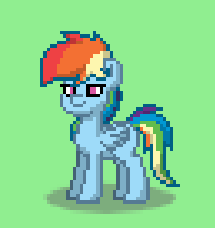 Size: 194x206 | Tagged: safe, derpibooru import, rainbow dash, pegasus, pony, pixel art, pony town, solo