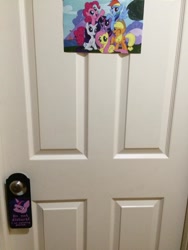 Size: 720x960 | Tagged: safe, derpibooru import, applejack, fluttershy, pinkie pie, rainbow dash, rarity, twilight sparkle, earth pony, pegasus, pony, unicorn, door, mane six, picture