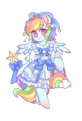 Size: 1024x1506 | Tagged: safe, artist:sugarcubeee, derpibooru import, rainbow dash, pegasus, pony, bipedal, clothes, dress, handbag, lolita fashion, rainbow dash always dresses in style, simple background, solo, transparent background, watermark