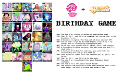 Size: 2100x1288 | Tagged: safe, derpibooru import, applejack, cheerilee, diamond tiara, discord, dj pon-3, fluttershy, king sombra, maud pie, pinkie pie, princess ember, rainbow dash, rarity, sapphire shores, smooze, spike, twilight sparkle, twilight sparkle (alicorn), vinyl scratch, zephyr breeze, alicorn, dragon, pony, amethyst (steven universe), birthday game, bismuth (steven universe), connie maheswaran, exploitable meme, garnet (steven universe), greg universe, jasper (steven universe), lapis lazuli (steven universe), lars barriga, lion (steven universe), mane six, meme, onion (steven universe), pearl (steven universe), peridot (steven universe), steven quartz universe, steven universe, text, yellow diamond (steven universe), yellow pearl (steven universe)